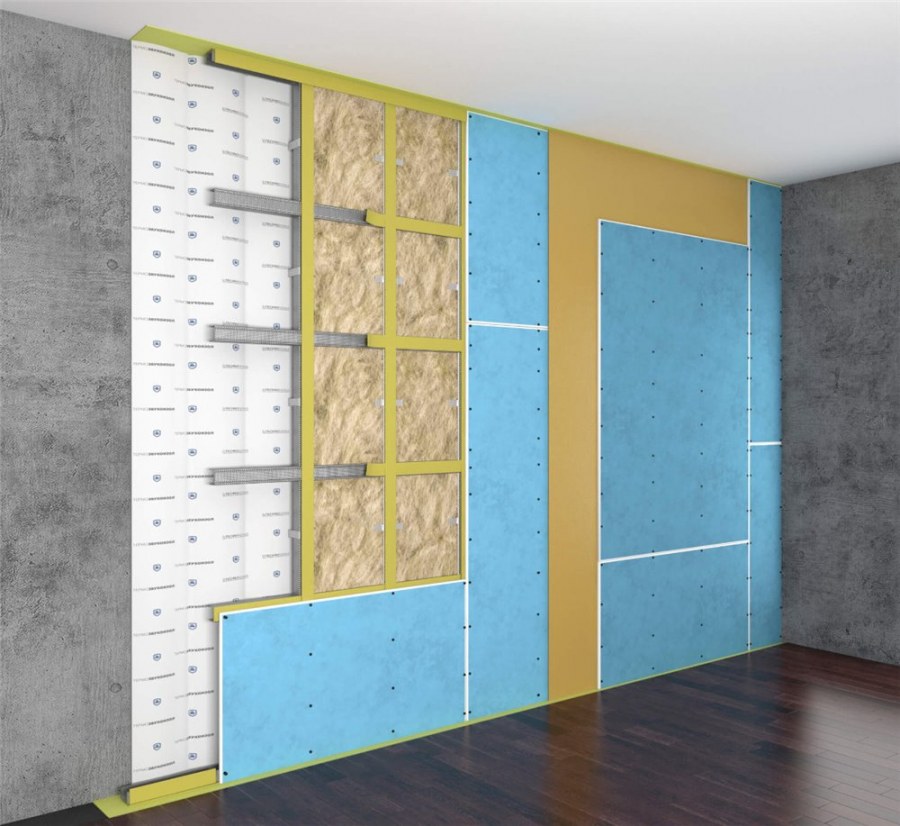 Каркасная система звукоизоляции стен