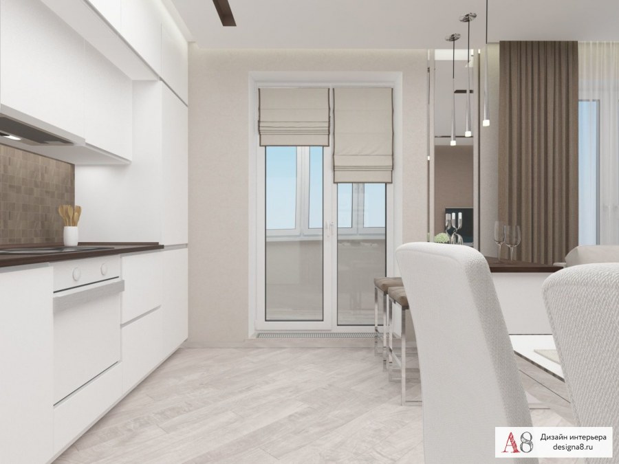 Трехкомнатная квартира в светлых тонах