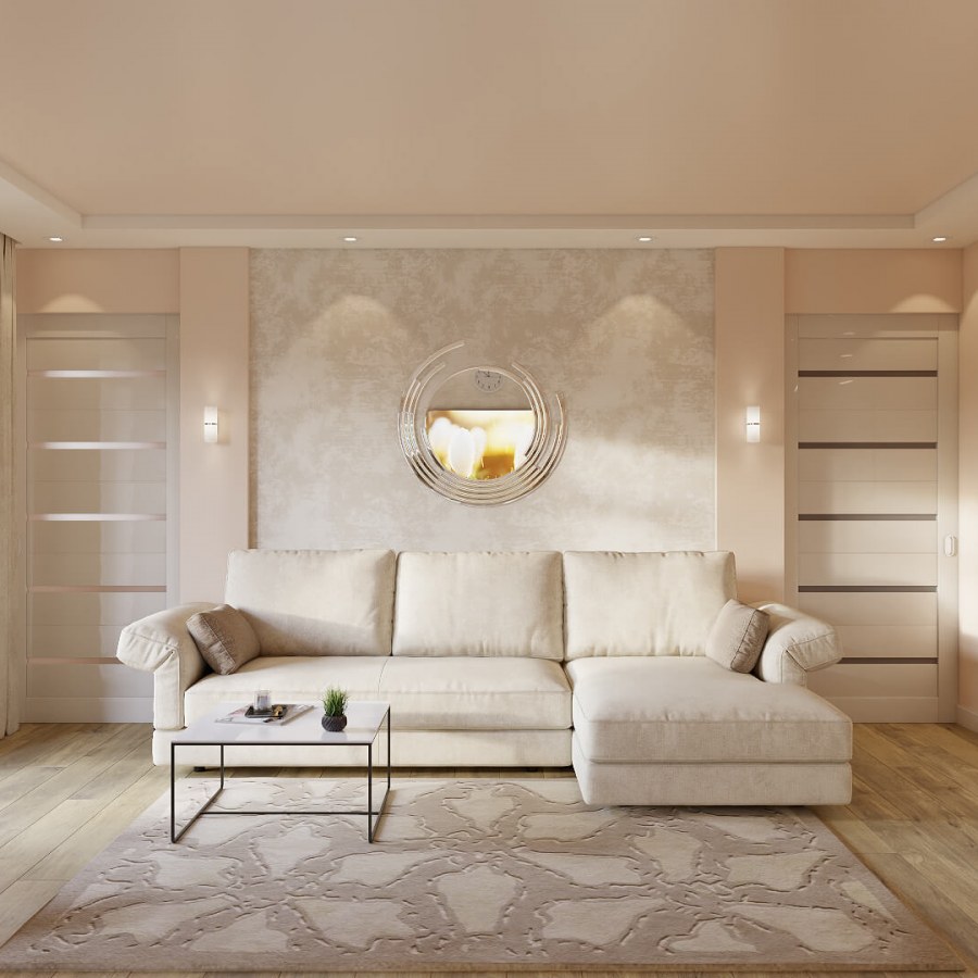 Трехкомнатная квартира в светлых тонах