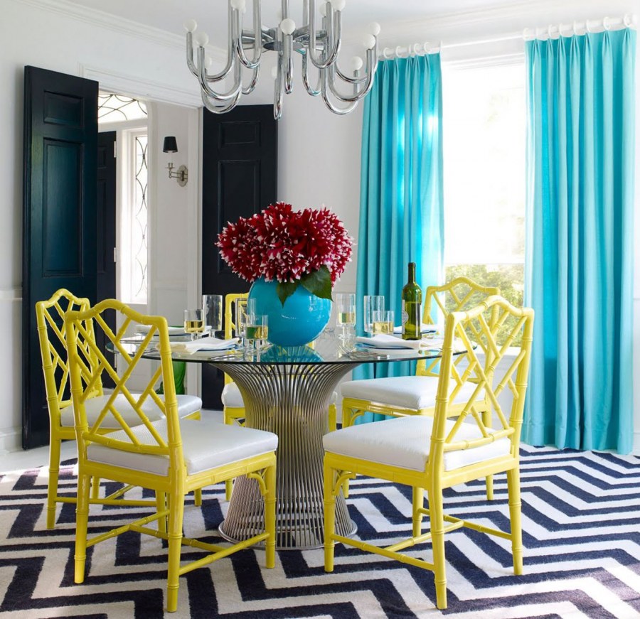 Бирюзовый и желтый в интерьере