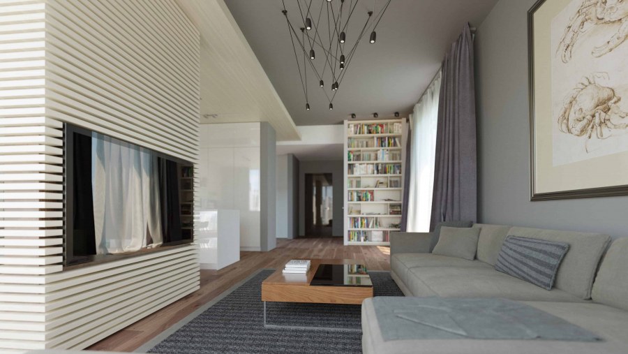 Идеи покраски стен зала в светлых тонах