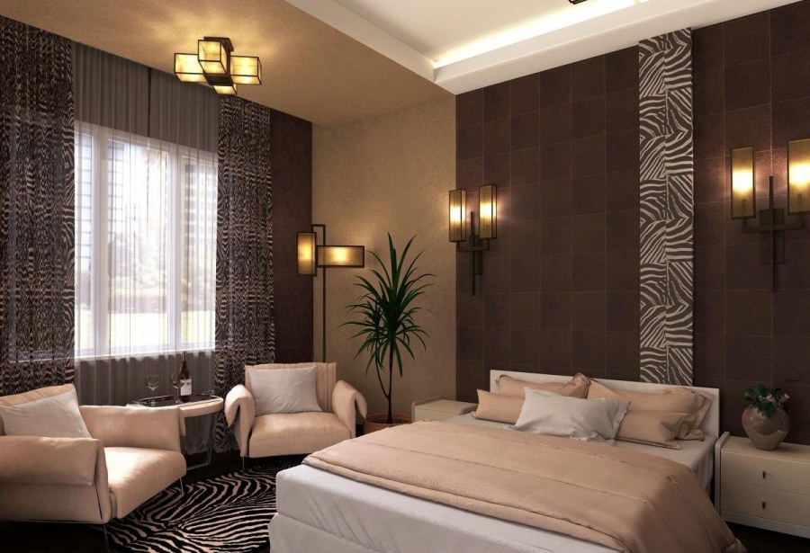 Спальня в коричневом стиле