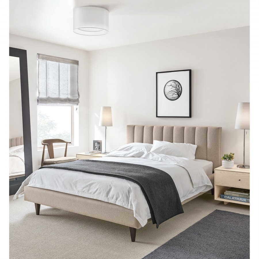 Кровать Клэр 200х200 серо-бежевого цвета