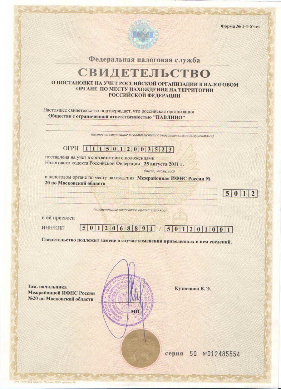 ИНН И КПП юридического лица