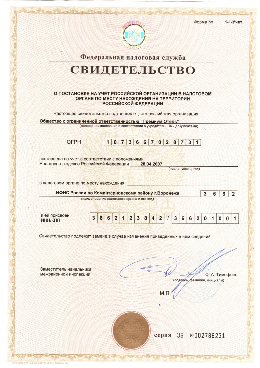 ИНН И КПП юридического лица