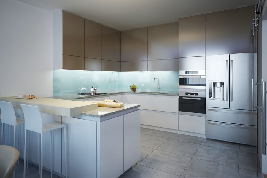 Кухня Модерн белая глянец