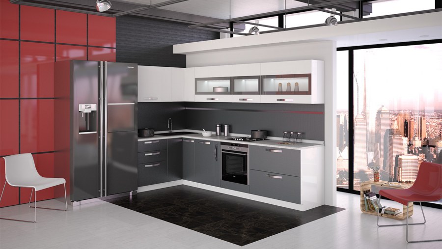 Модульная кухня графит серый ТРИЯ