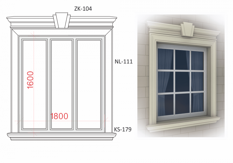 Фасадное обрамление окон