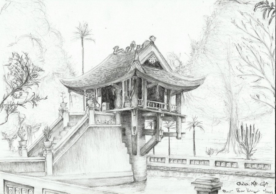 Храм Япония эскиз