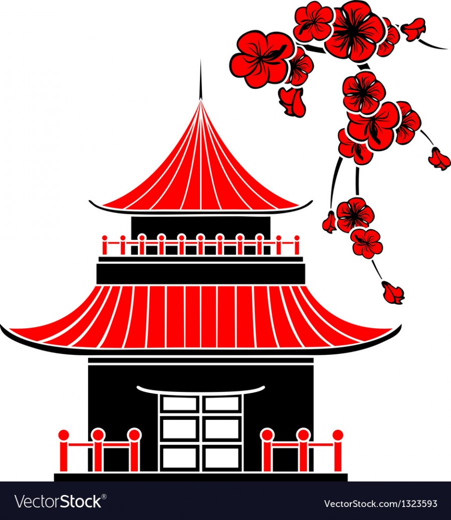Китайский домик вектор