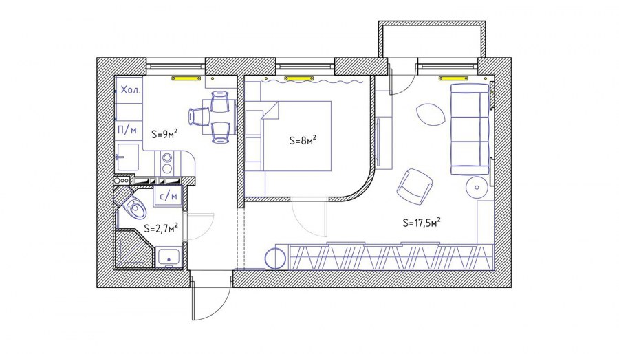 Однушка в стиле Loft