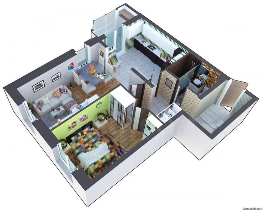 Перепланировка трехкомнатной хрущевки 56 м.кв