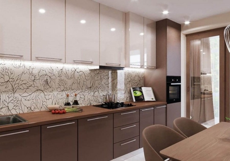 Кухня в кофейных тонах