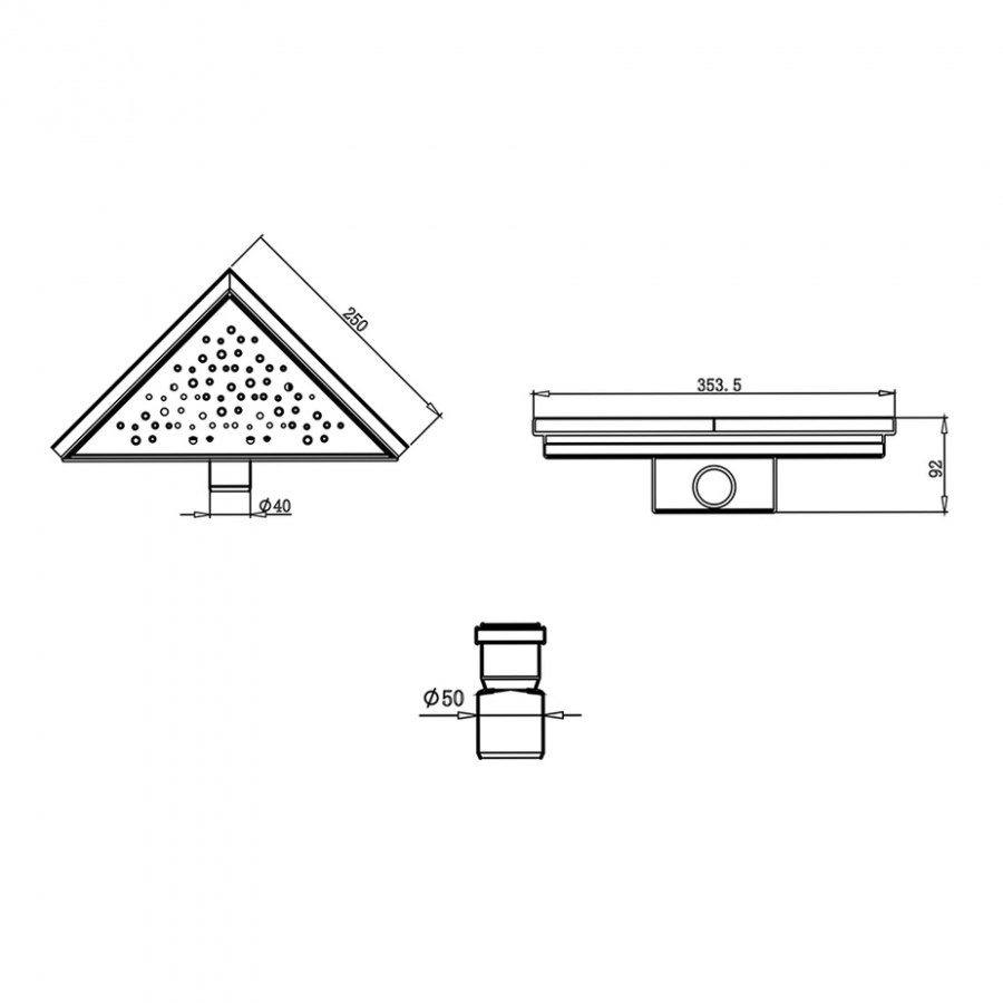 Ore трап треугольный Drain t2
