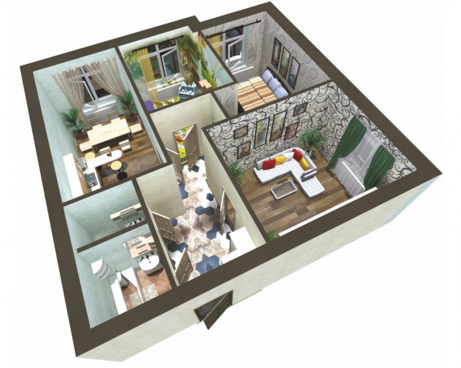 Планировка квартиры Гринвуд 2 комнатная