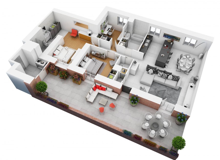 Планировка большой квартиры