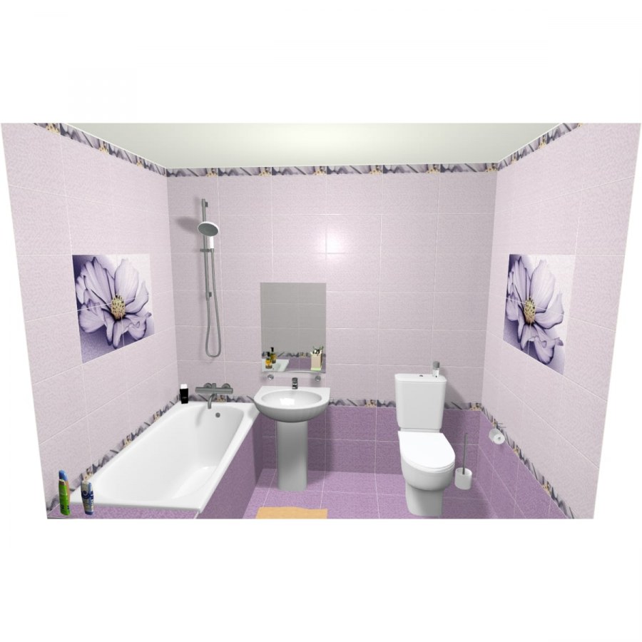 Плитка настенная «Лила» 36.4х24.9 см 1.36 м2 цвет лиловый