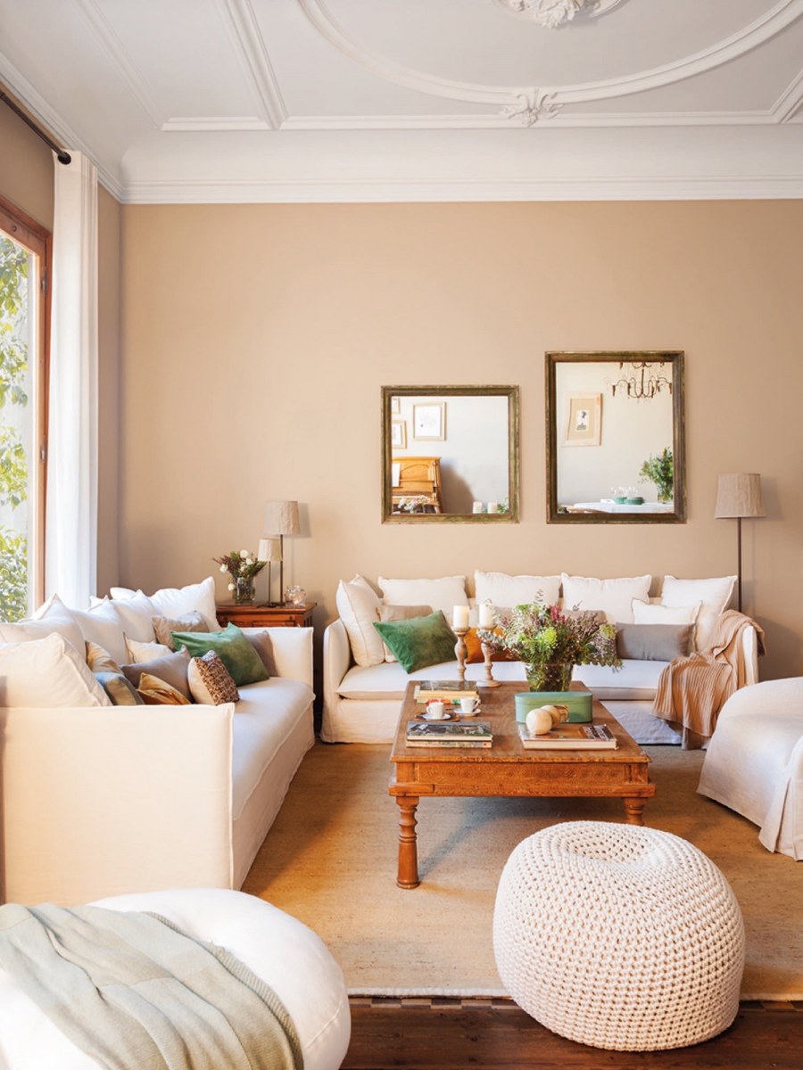 Кремовые стены в интерьере