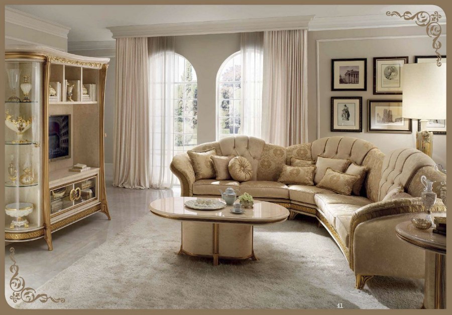 Мягкая мебель для гостиной в классическом стиле