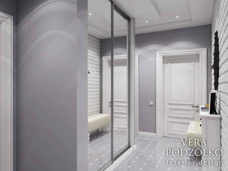 Серая плитка в прихожей