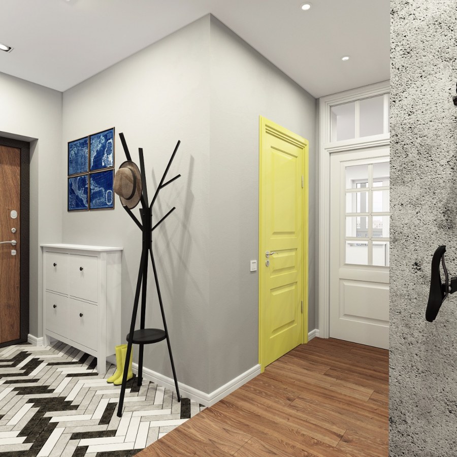 Серо синяя прихожая