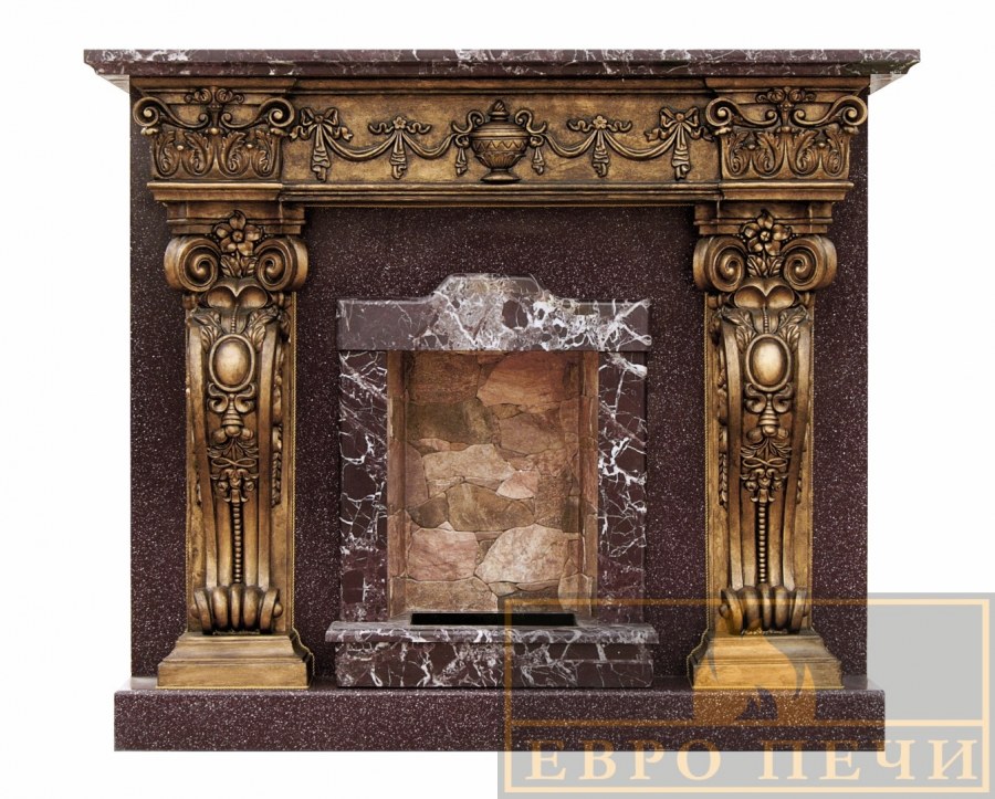 Камины из Россо Леванте