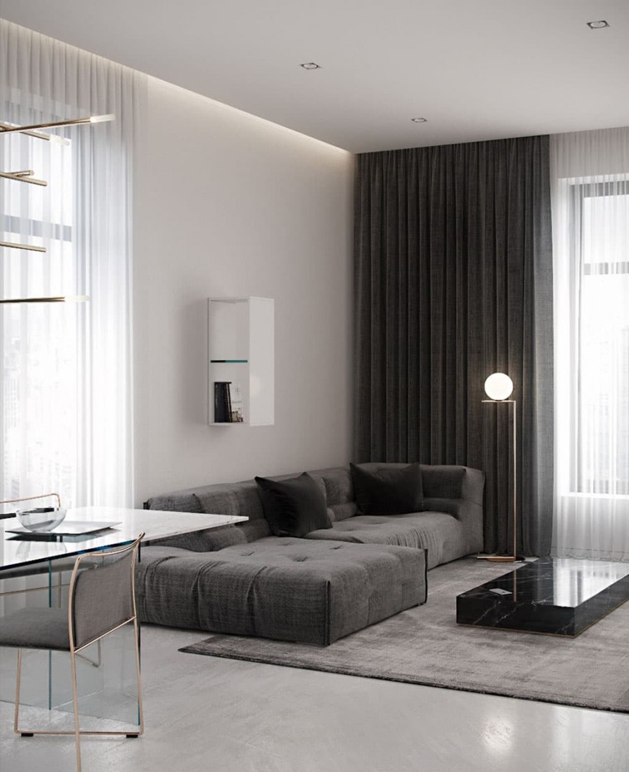 Шторы в гостиную в стиле Минимализм