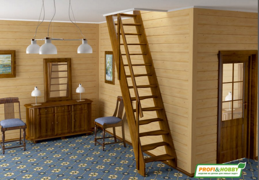 Лестница из сосны к-007м