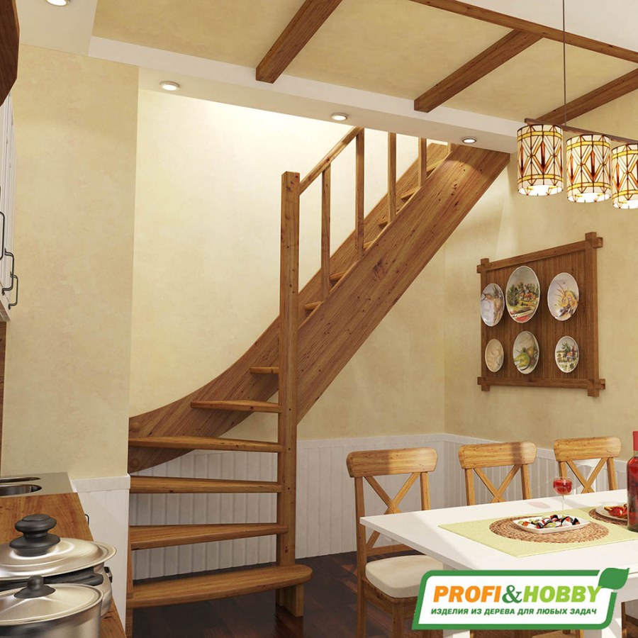 Деревянная лестница лс-07м