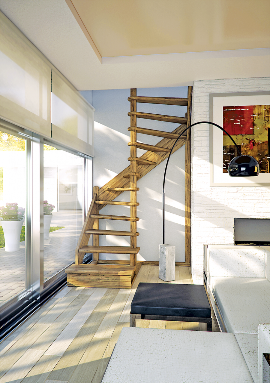 Лестница лес-01 универсальная поворот 180