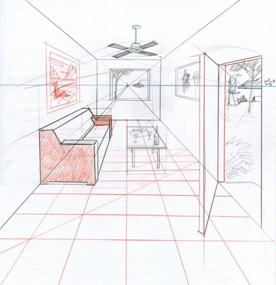 Построение комнаты в перспективе