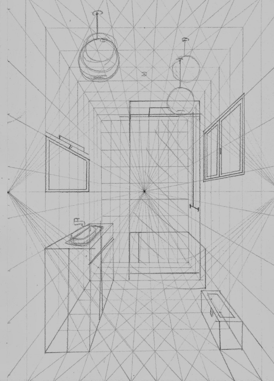 Угловая перспектива интерьера