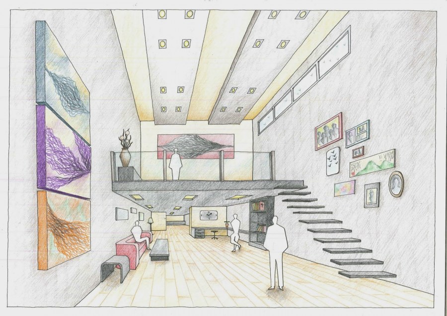 Эскиз интерьера класса