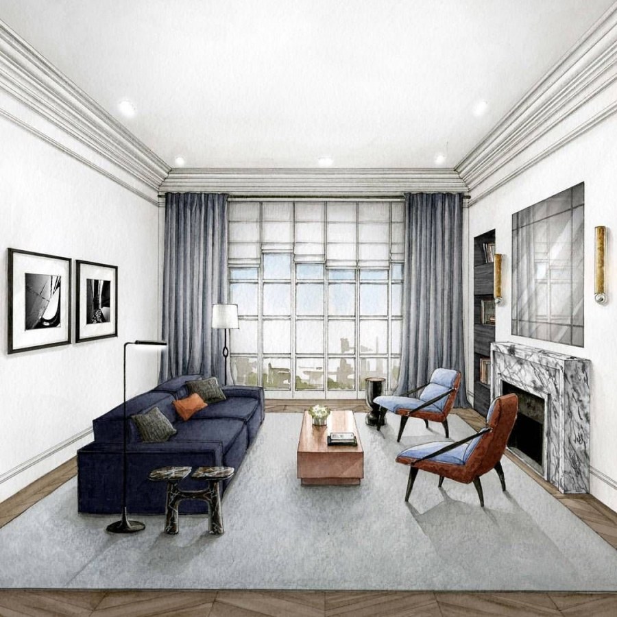 Фронтальный интерьер комнаты