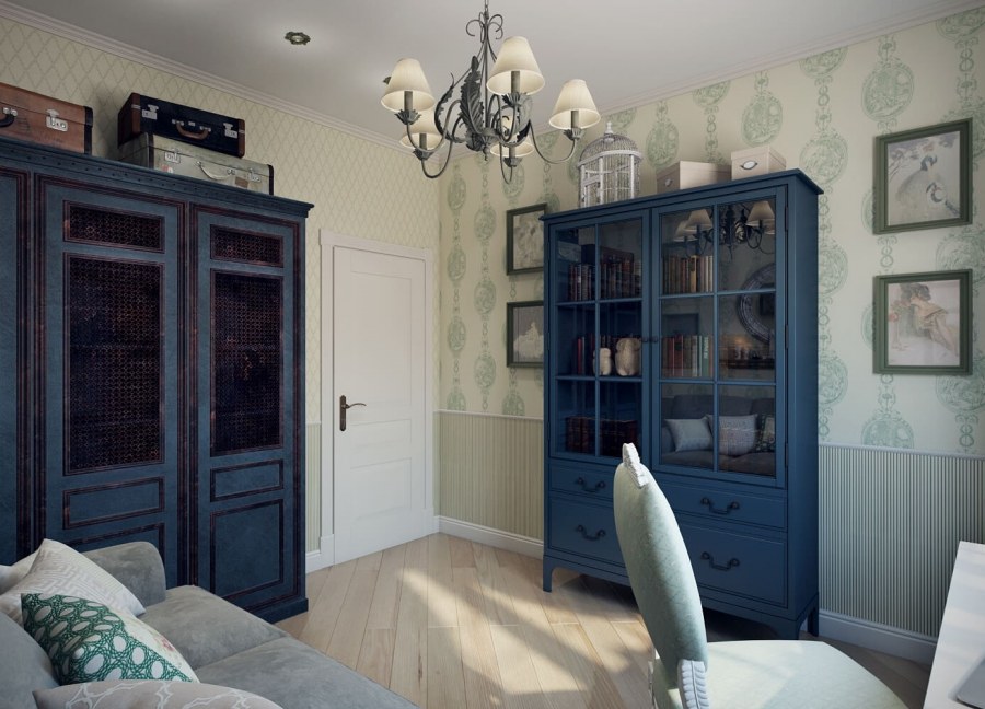 Стиль Прованс в интерьере кабинета