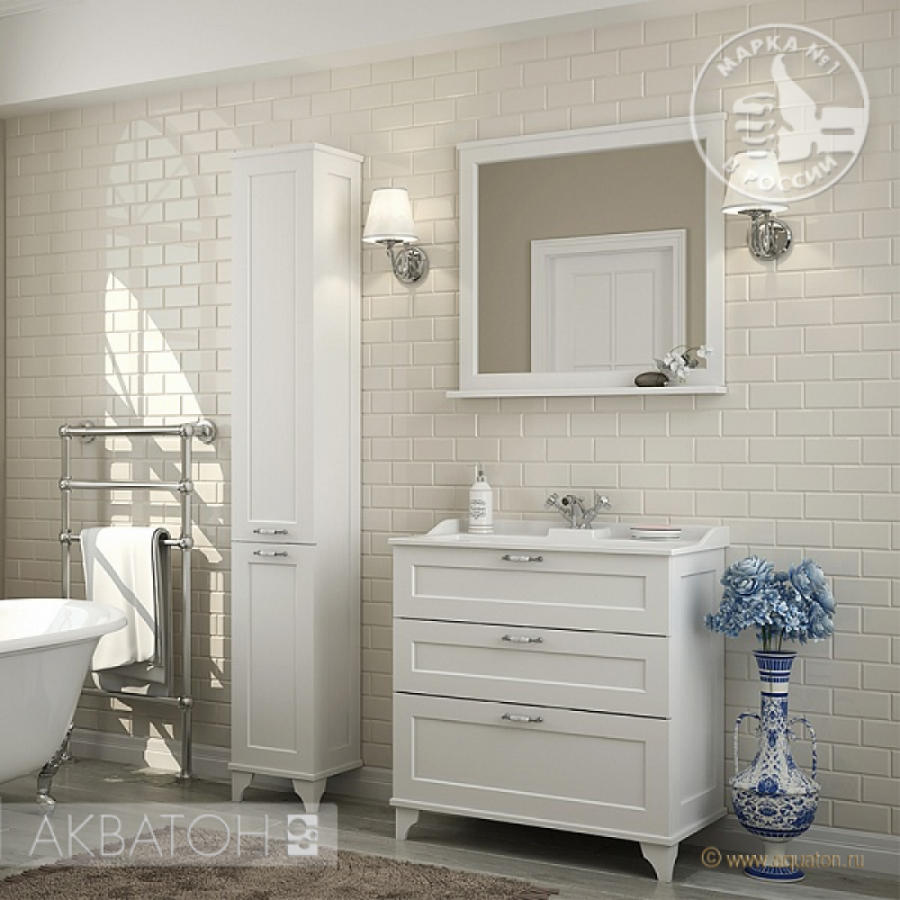 Зеркало Акватон Леон 80 дуб белый