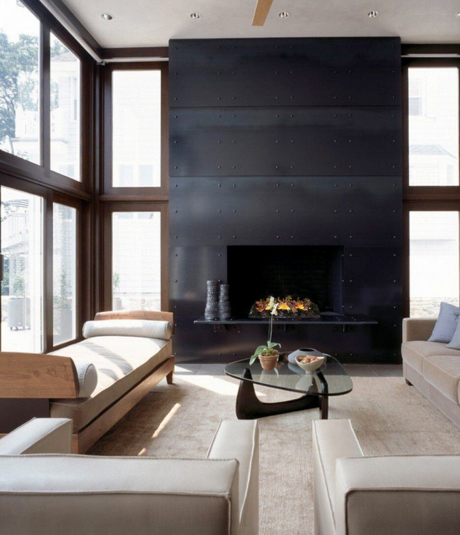 Гостиная в стиле Минимализм с камином