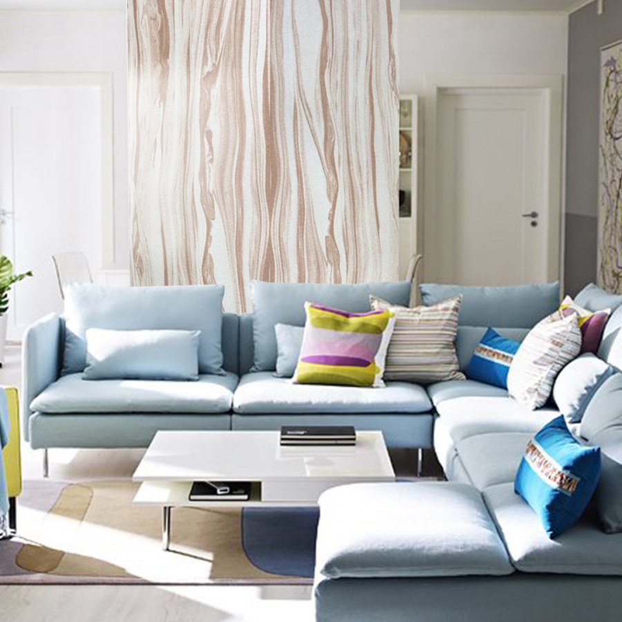 Гостиная с синим диваном