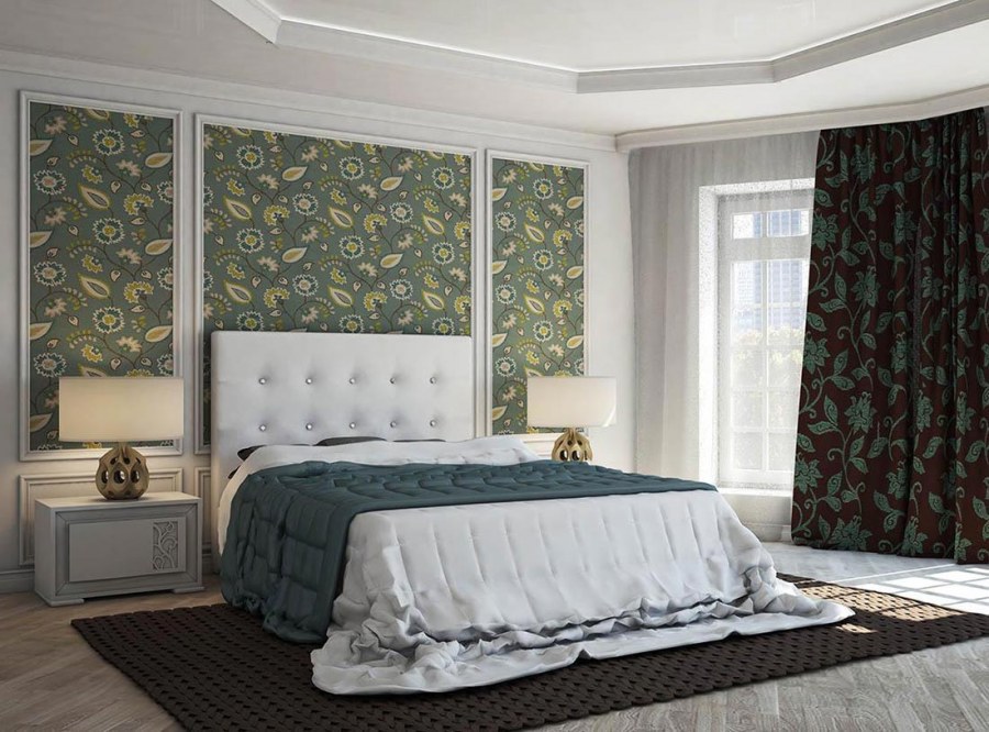 Молдинги в интерьере спальни