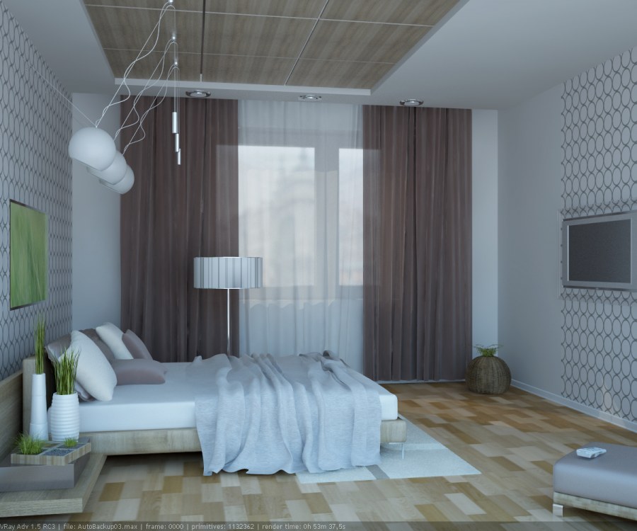 Выделенная зона в спальне