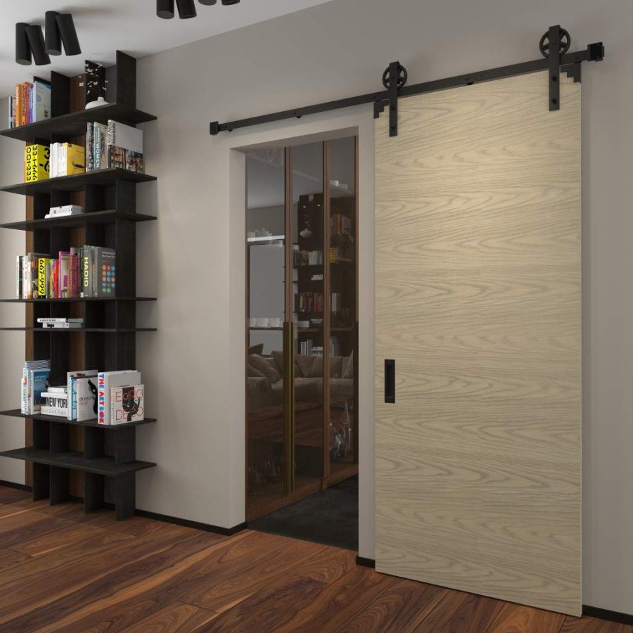 Раздвижные двери в интерьере гостиной