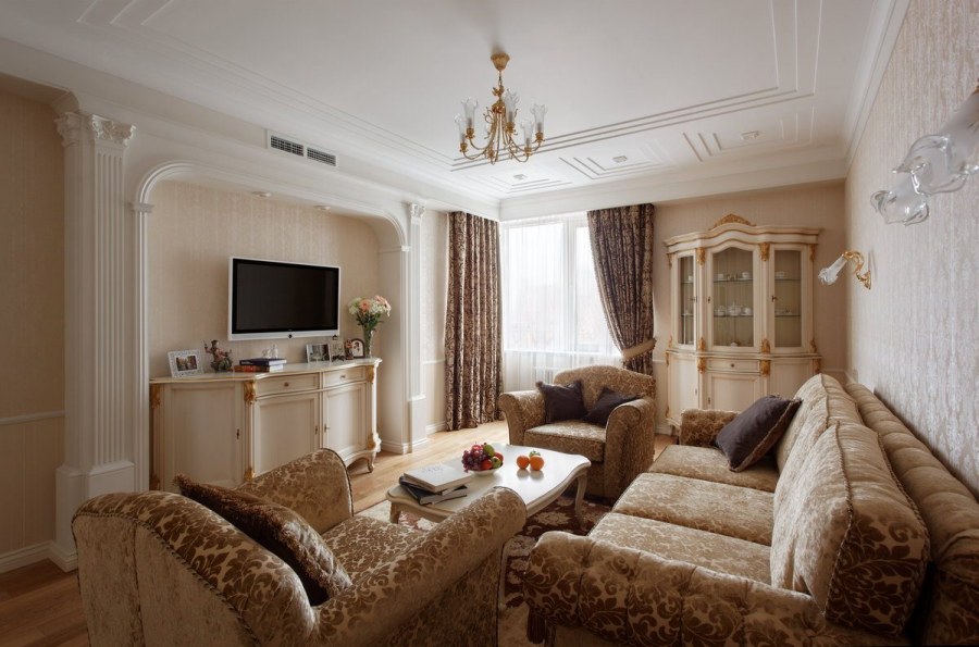 Интерьер гостиной в классическом стиле