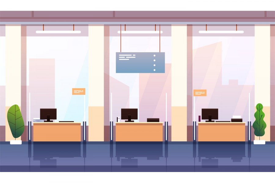 Офис банка рисунок