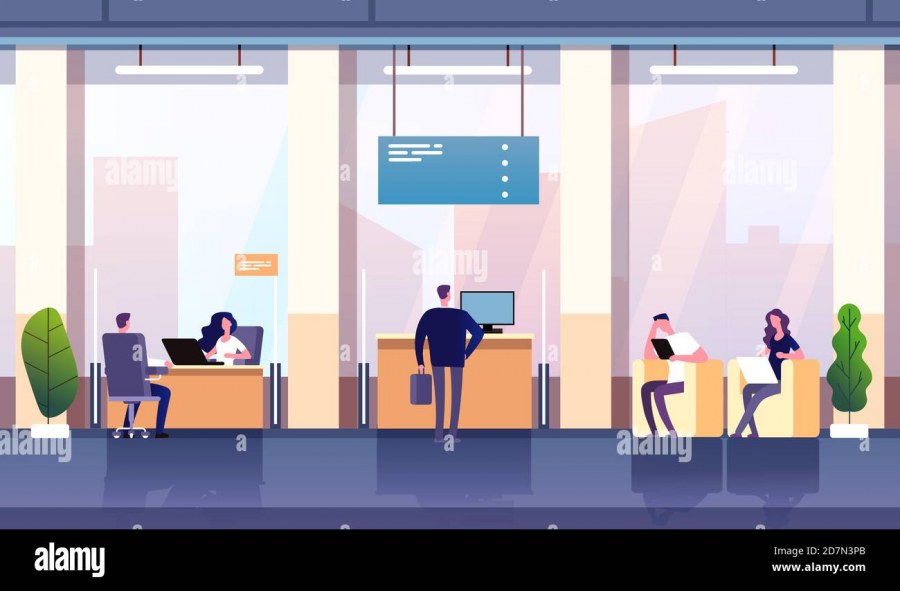 Офис банка рисунок