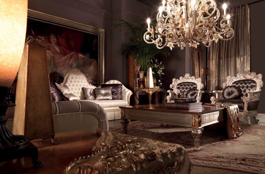 Мебель в стиле Барокко темная для гостиной