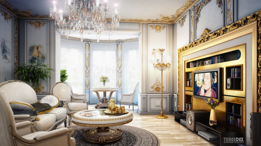 Барокко стиль в интерьере однокомнатной