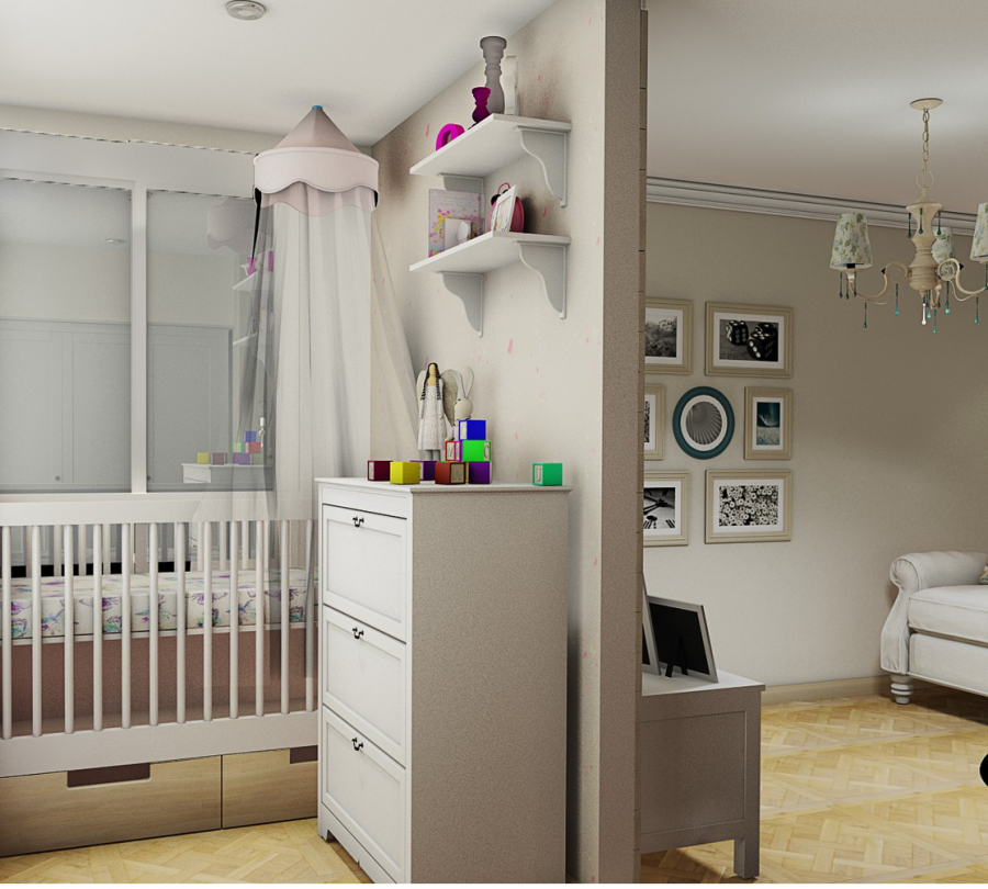 Детский уголок в однокомнатной квартире