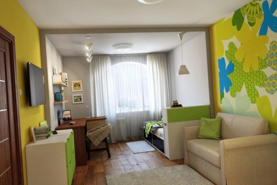 Планировка гостиной с детской