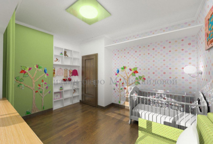 Обои в однокомнатной квартире с ребенком