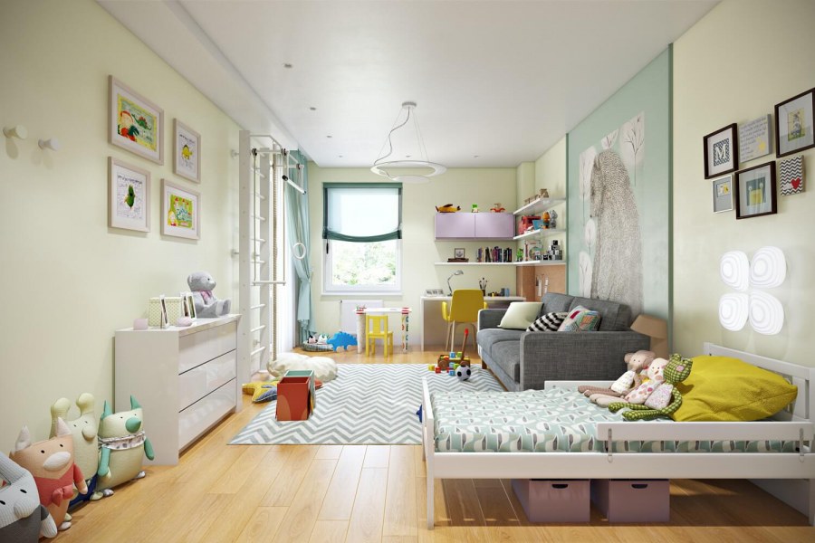 Интерьер комнаты для всей семьи